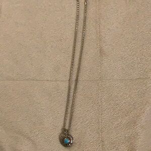 Elegant Silver Necklace with Blue Pendant
